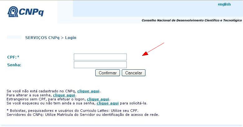 Botão para indicar novo bolsista